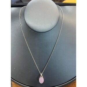Ti Sento Milano Adjustable 18" 925 Necklace with Rose Pink cabochon cut crystal